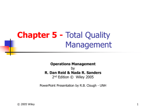 Chapter 5 - Total Quality Management