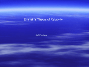 Einstein's Theory of Relativity - University of Manchester