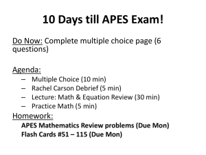 APES Math and Equation Review
