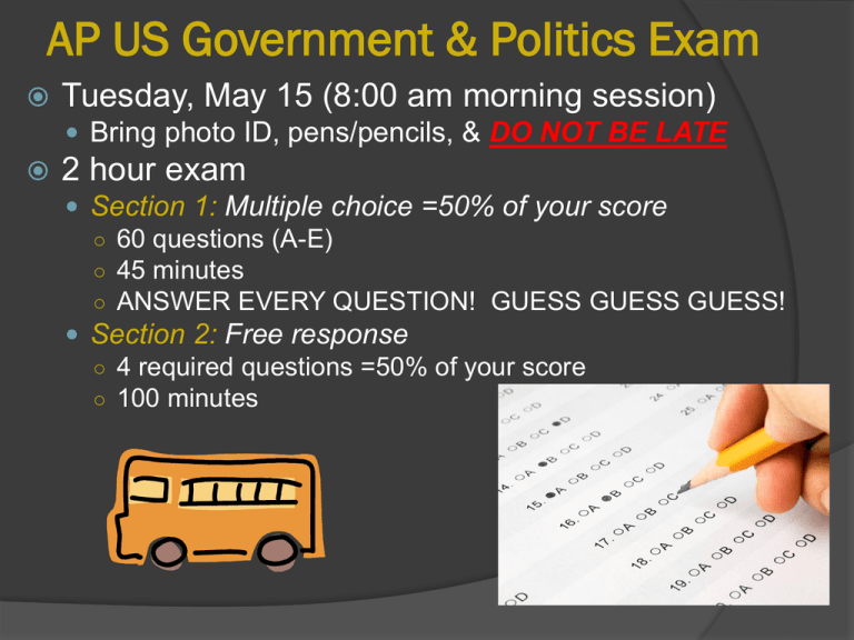 AP Psychology Exam Info