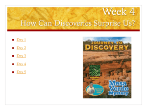 Journey to Discovery Week 4