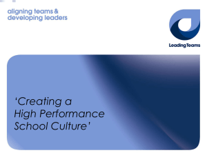 Creating a High Performance School Culture