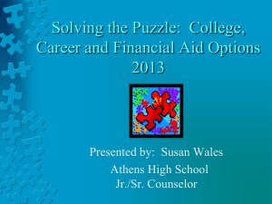 Figuring Out the Puzzle: College, Career and Financial Aid