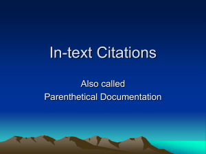 In-text Citations