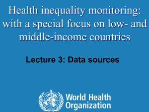 Lecture 3: Data sources - World Health Organization