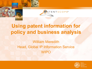 Using Patent Information for Policy and Business Analysis