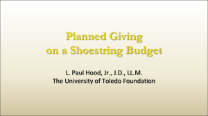 Planned Giving on a Budget