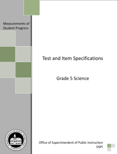 Test and Item Specifications - Office of Superintendent of Public