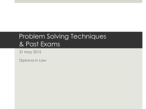 Problem Solving Techniques & Past Exams