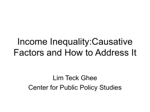 Income Inequality, Some Causative Factors and How to Address It