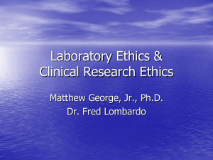 Laboratory Ethics - Howard University, Graduate School