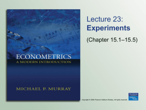 Lecture 23: Experiments