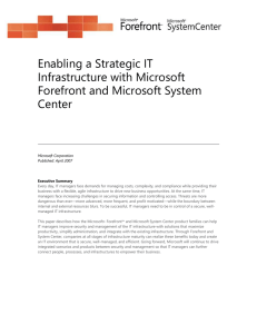 Enabling a Strategic IT Infrastructure - Center