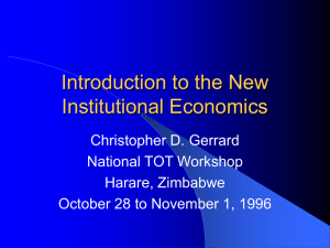 Introduction to the New Institutional Economics