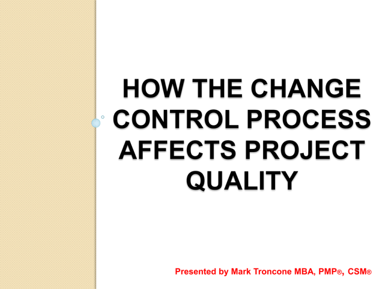 How The Change Control Process Affects Project