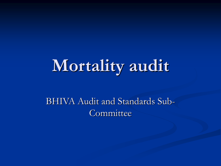 Mortality Audit 8772