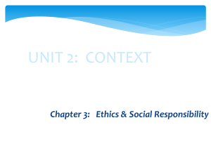 Chapter 3: Ethical Behavior and Social Responsibility