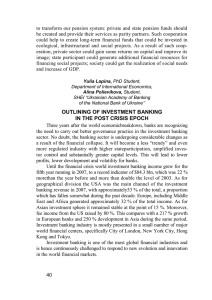 outlining of investment banking in the post crisis epoch