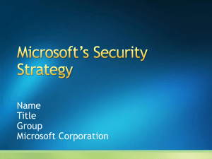 Microsoft's Security Vision and Strategy