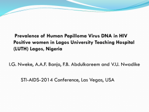 Prevalence of Human papilloma Virus DNA In HIV