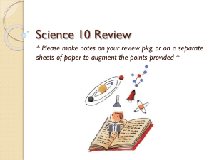 Science 10 Review - Mr. Downing Science 20