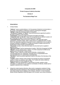 Companies Act 2006 - The Sandstone Ridge Trust