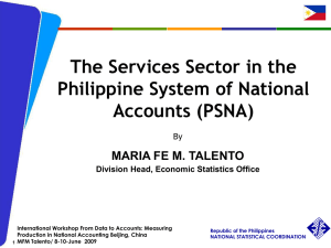 The Services Sector in the Philippine System of National Accounts
