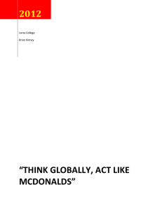 Think globally, Act like Mcdonalds