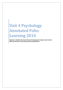 Unit 4 Psychology Annotated Folio: Learning 2014