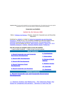 Corporate Law Bulletin 90 - February 2005