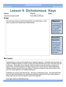 Dichotomous Keys