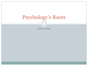 Psychology's Roots
