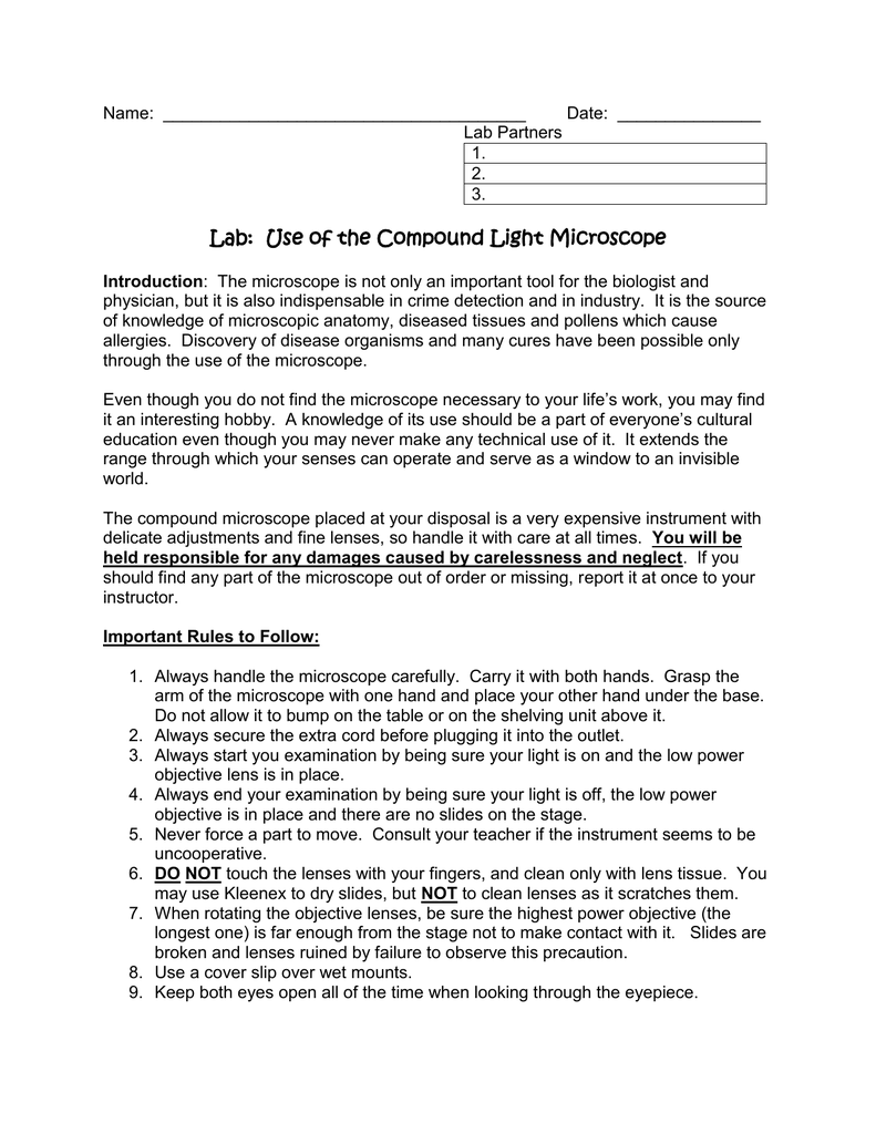😊 Compound microscope lab report. IBG 102 Group 2 Lab report 1. 20190215