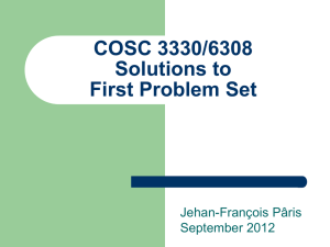 COSC 3330/6308 Solutions to First Problem Set