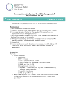 Preconception and Antepartum Checklist for Management of