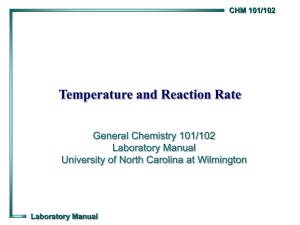Temperature and Reaction Rate