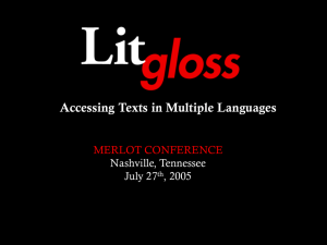 Litgloss: Accessing Texts in Multiple Languages