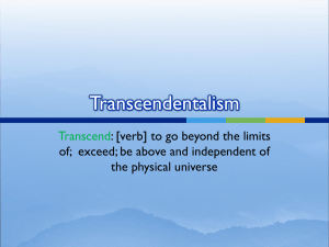 Transcendentalism Intro Notes