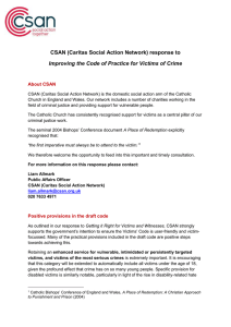 CSAN response to Improving the Code of Practice for Victims of Crime
