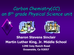 Carbon Chemistry(CC), an 8th grade Physical Science unit