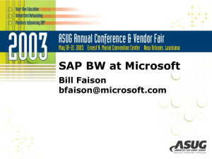 SAP BW at Microsoft - Microsoft Center