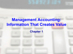 Management Accounting: Information That Creates Value