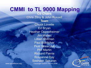CMMI   to TL 9000 Mapping