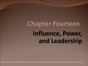 Influence, Power, and Leadership