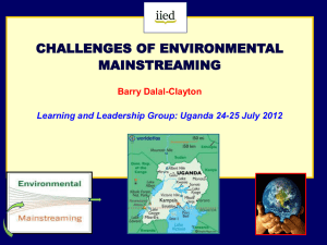 The Challenges of Environmental Mainstreaming (Dr Barry Dalal