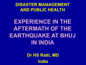 disaster management and public health experience in the aftermath