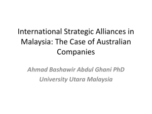 International Strategic Alliances in Malaysia: The Case of Australian