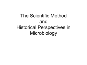 History of Microbiology and The Scientific Method