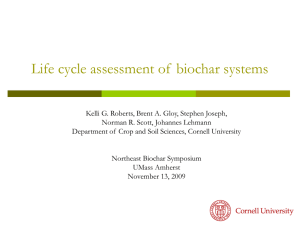 Life Cycle Assessment of Biochar - The College of Natural Sciences