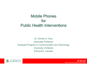 Mobile Phones for Public Health and Safety